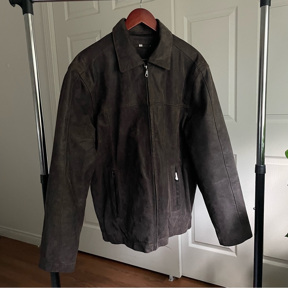 vintage brown leather jacket